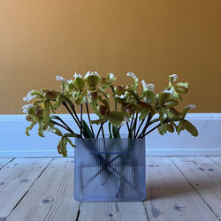 Ridge Vase, light blue/frosted glass, Muuto