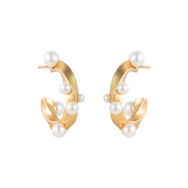 VENUS SERENADE EARRINGS, gold plated/white, House of Vincent