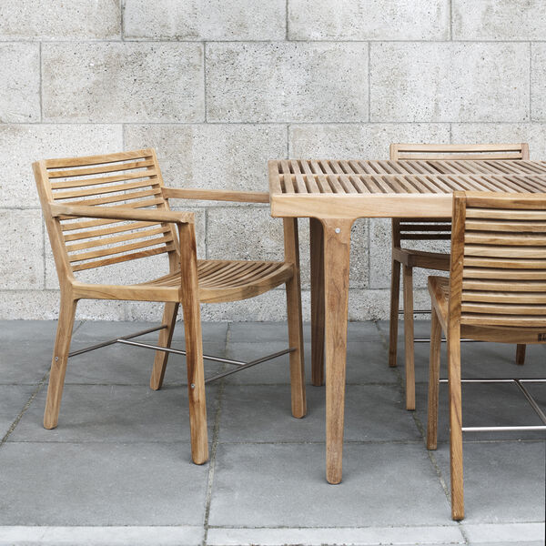 OUTDOOR RIB Dining Chair with Armrest, Sibast Furniture