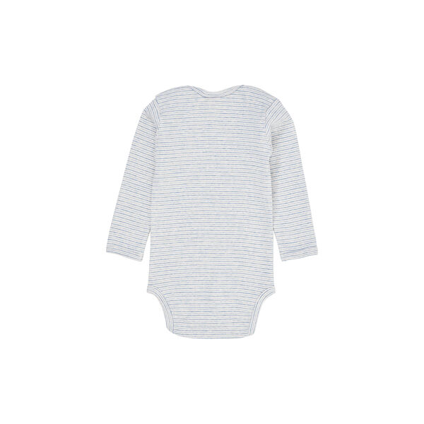 Striped Long Sleeve Body, lt. blue stripe, Copenhagen Colors Organics