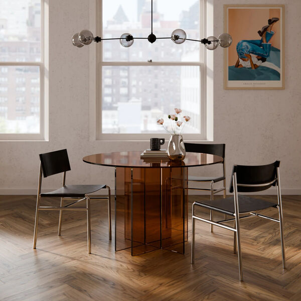 Anouk Glass Table, brown transparent, Westwing Collection