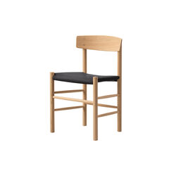 J39 Mogensen Chair with Seat Upholstery, light oiled oak/black canvas, Fredericia Furniture