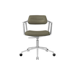 VIPP453 Swivel+ Chair with Castors, bosco green/polished aluminium, Vipp