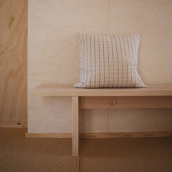 Sienna Cushion, winter white check, Studio Feder