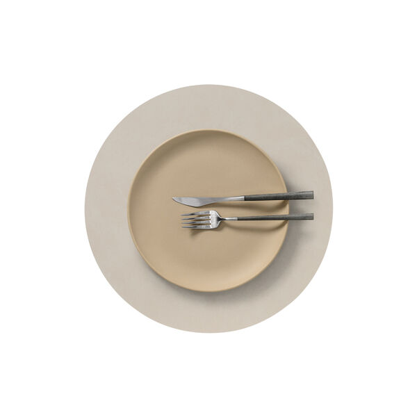 Nupo table mat Circle L, oyster white, LIND DNA