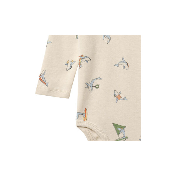 Body L/S Freddie, whale friends, Wheat