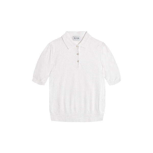 5445 WW - Retro Polo Puff, pure white, SAND Copenhagen