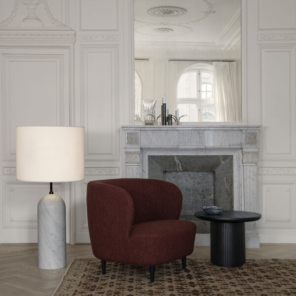 Gravity XL Floor Lamp, white marble/white, GUBI