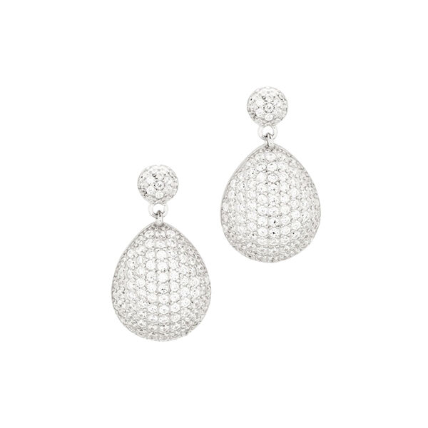 Drop Pave Earrings, s&oslash;lv, Philippa Studios