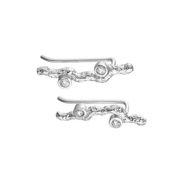 Earrings Crawler with Zircons, silver, Pure by Nat