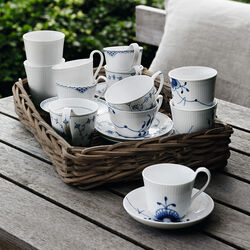 Blue Fluted Plain High Handle Cup 33 cl, Royal Copenhagen