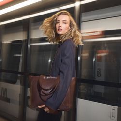 EmberMBG Shopper Soft Vintage, chocolate brown w/br. gold, Markberg