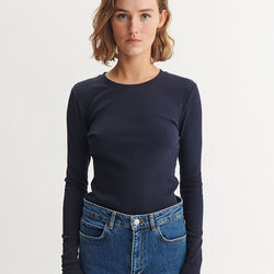 Ludmilla LS Tee, sky captain, Basic Apparel