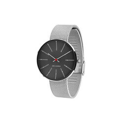 Bankers Wrist Watch, grey/steel, Arne Jacobsen Watches