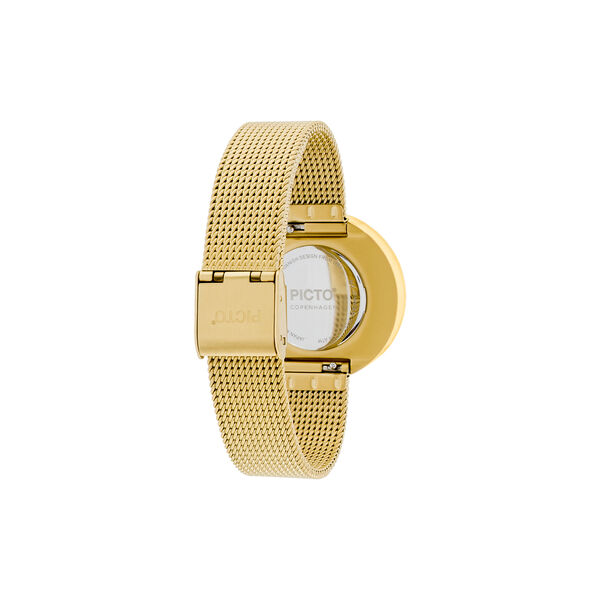 PICTO Wrist Watch, cappuccino brown/gold/matt gold, PICTO
