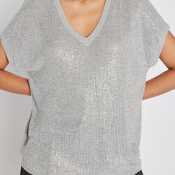 HoweaBBMarlee Glitter knit, silver, Bruuns Bazaar