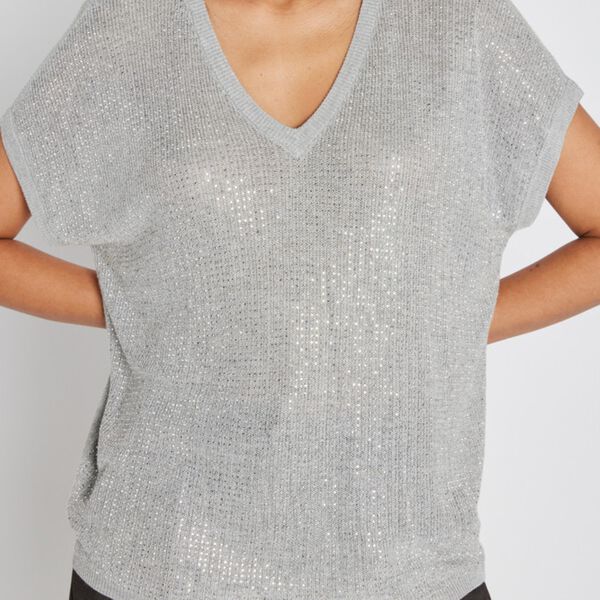 HoweaBBMarlee Glitter knit, silver, Bruuns Bazaar