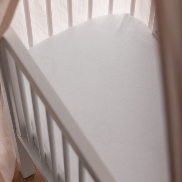 Jersey sheet for crib, white, Sebra