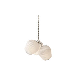 The Bouquet 3 Chandelier with Paper Shades, white/oak, LE KLINT