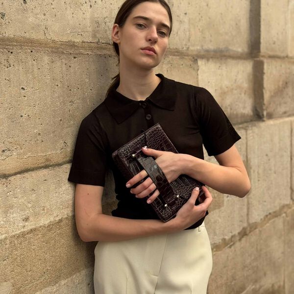 Jolie Grande bag, brown croco, Naledi Copenhagen