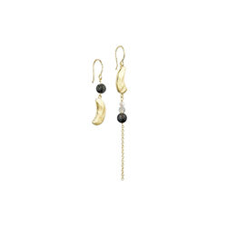 Noelle earrings, gold plated/grey, Pure by Nat