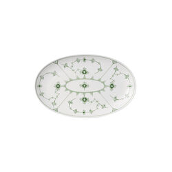 Green Fluted Plain Oval Assiette, Royal Copenhagen