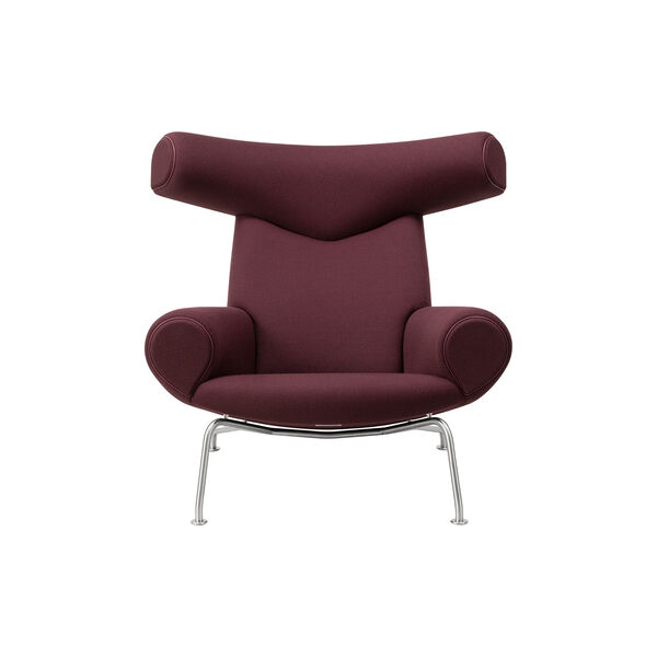 Wegner Ox Chair | Indian Red | Lounge Chair + Ottoman, Fredericia Furniture