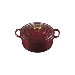 Signature round cast iron pot &Oslash; 24 cm, garnet, Le Creuset