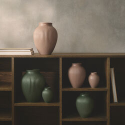 Knabstrup vase ripple, mat dusty rose, Knabstrup Keramik