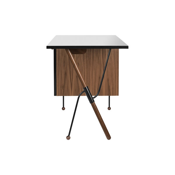 62 Desk, walnut/black, GUBI