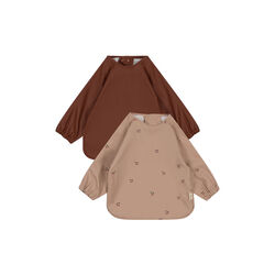 2-pack Dinner Bib with Sleeves, cherry, Konges Sløjd