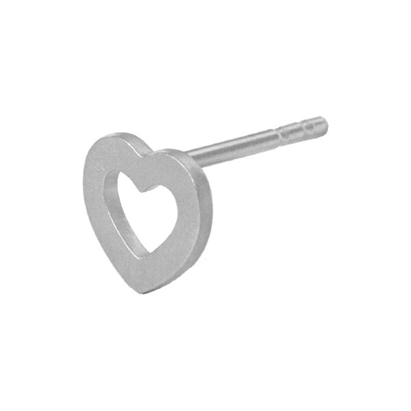 Petit Open Love Heart Earring Single, silver, Stine A Jewelry