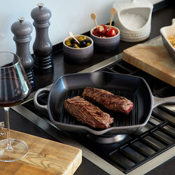 Signature Square Skillet Grill, flint, Le Creuset