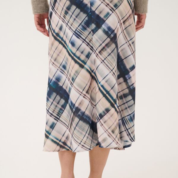 TatumSZ Skirt, grey blue blurry check, Saint Tropez