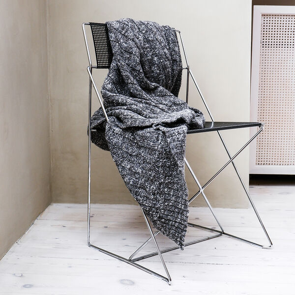 Cable Throw, grey/black, ELVANG