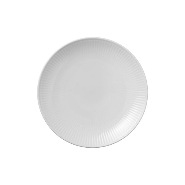 White Fluted Coupe Plate Ø 19 cm, Royal Copenhagen