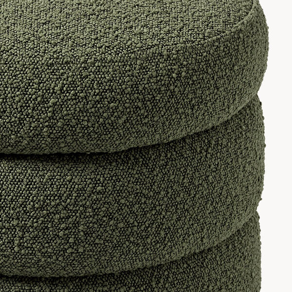 Alto Pouf with Storage Space, boucl&eacute; dark green, Westwing Collection