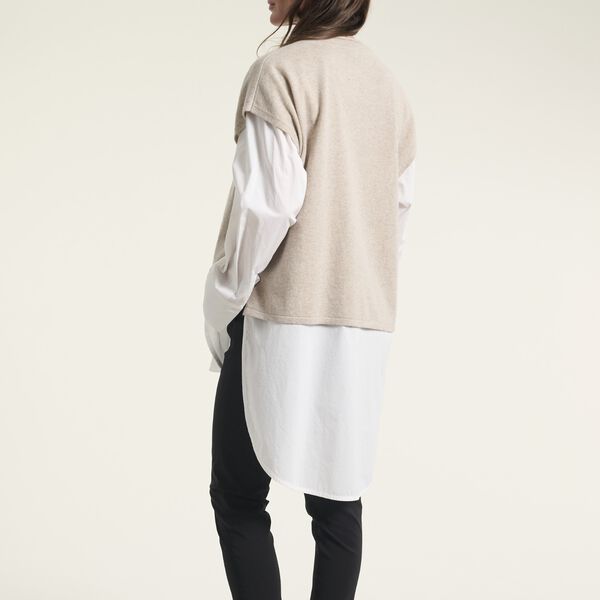 Kumo cashmere sleeveless blouse, ivory melange, BITTE KAI RAND