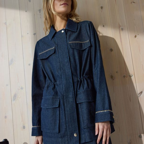Retal denimjacket, della blue, Heartmade