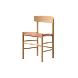 J39 Mogensen Chair with Seat Upholstery, light oiled oak/Omni 307 cognac, Fredericia Furniture