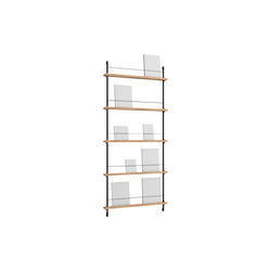 Magazine Shelving Tall, oak/black, MOEBE