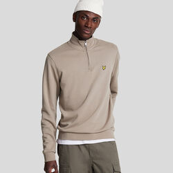 Cotton Merino Quarter Zip Jumper, cove, Lyle & Scott