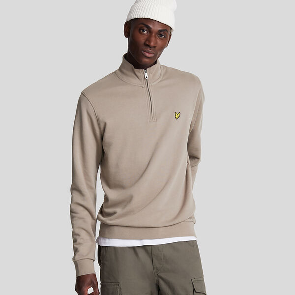 Cotton Merino Quarter Zip Jumper, cove, Lyle & Scott