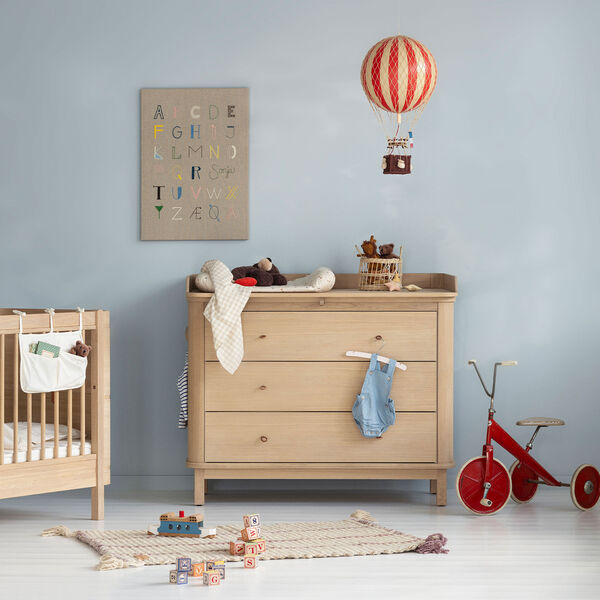 Wood Dresser 3 Drawers, oak, Oliver Furniture
