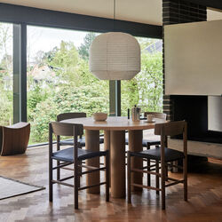 J39 Mogensen Chair with Seat Upholstery, oiled walnut/Omni 377 dark brown, Fredericia Furniture