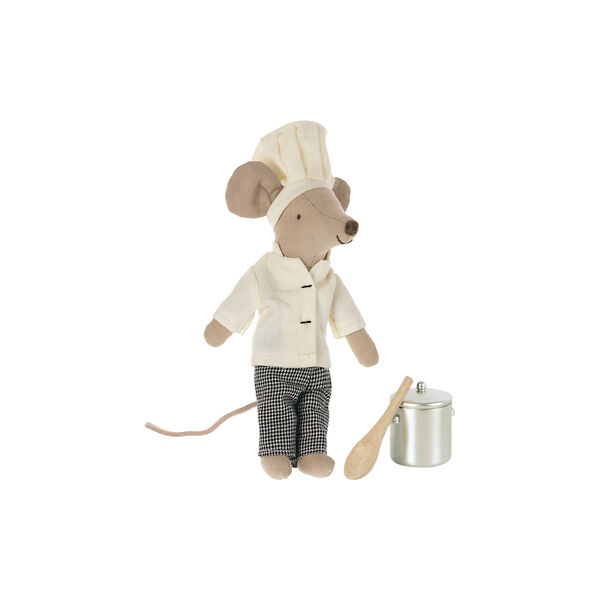 Chef Mouse with Soup Pot and Spoon Chef Mouse with Soup Pot and Spoon, Maileg