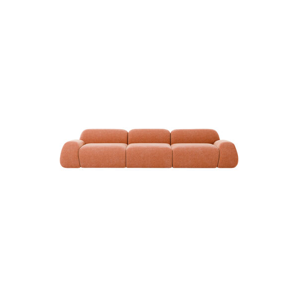 Wolke 4-seater Modular Sofa, velvety woven terracotta, Westwing Collection