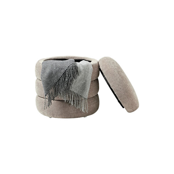 Alto Pouf with Storage Space, woven taupe, Westwing Collection