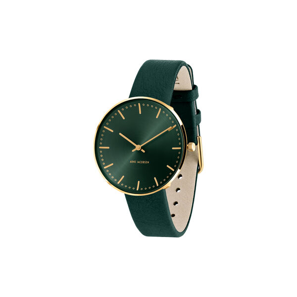 City Hall Evergreen Wrist Watch, green/gold/green City Hall Evergreen Wrist Watch, green/gold/green, Arne Jacobsen Watches