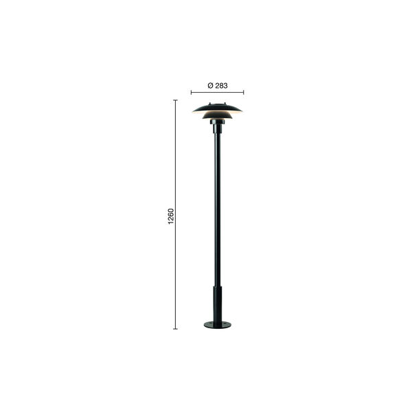 PH 3-2&frac12; Bollard, black, Louis Poulsen